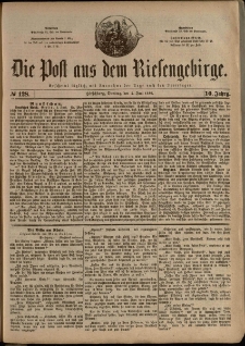 Die Post aus dem Riesengebirge, 1889, nr 128