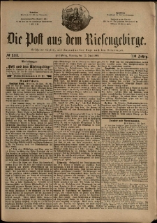 Die Post aus dem Riesengebirge, 1889, nr 144