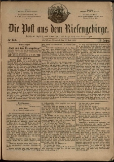 Die Post aus dem Riesengebirge, 1889, nr 149