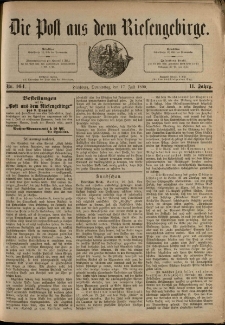 Die Post aus dem Riesengebirge, 1890, nr 164