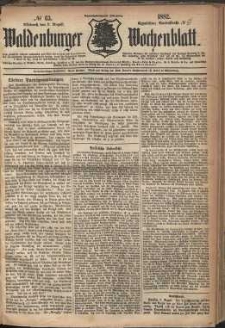 Waldenburger Wochenblatt, Jg. 28, 1882, nr 63