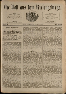 Die Post aus dem Riesengebirge, 1890, nr 181
