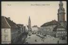 Ohlau – Ring mit Rathaus u. evangel. Kirche [Dokument ikonograficzny]