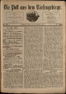 Die Post aus dem Riesengebirge, 1890, nr 216