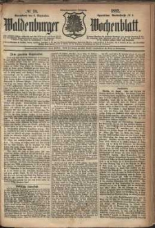 Waldenburger Wochenblatt, Jg. 28, 1882, nr 70