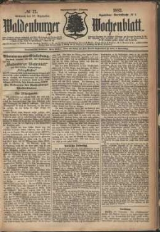 Waldenburger Wochenblatt, Jg. 28, 1882, nr 77