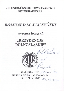 Romuald M. Łuczyński - Wystawa fotografii "Rezydencje dolnośląskie" - folder [Dokument Życia Społecznego]