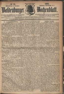 Waldenburger Wochenblatt, Jg. 28, 1882, nr 91