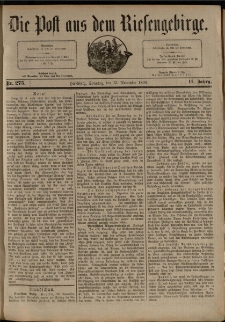 Die Post aus dem Riesengebirge, 1890, nr 275