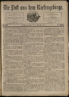 Die Post aus dem Riesengebirge, 1890, nr 281