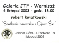 Spotkania harcerskie z Ojcem Św. - zaproszenie [Dokument Życia Społecznego]