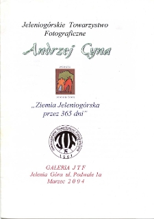 Andrzej Cyna - "Ziemia Jeleniogórska przez 365 dni" - folder [Dokument Życia Społecznego]
