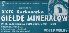 XXIX Karkonoska Giełda Minerałów - plakat [Dokument życia społecznego]