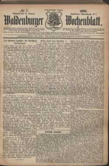 Waldenburger Wochenblatt, Jg. 29, 1883, nr 7