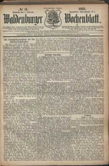 Waldenburger Wochenblatt, Jg. 29, 1883, nr 11