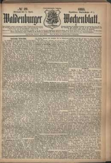 Waldenburger Wochenblatt, Jg. 29, 1883, nr 29
