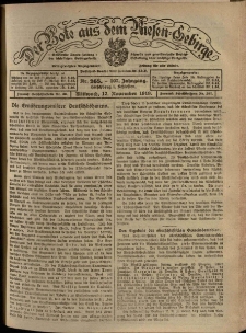 Der Bote aus dem Riesen-Gebirge : Zeitung für alle Stände, R. 107, 1919, nr 265