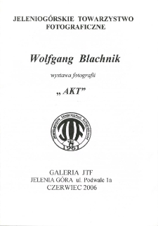 Wolfgang Blachnik - "Akt" - folder [Dokument Życia Społecznego]