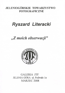 Ryszard Literacki - "Z moich obserwacji" - folder [Dokument Życia Społecznego]