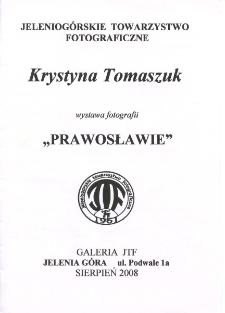 Krystyna Tomaszuk - "Prawosławie" - folder [Dokument Życia Społecznego]