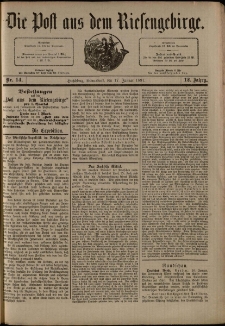 Die Post aus dem Riesengebirge, 1891, nr 14