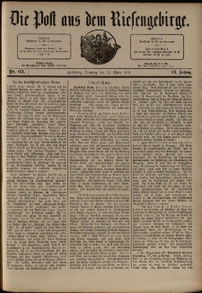 Die Post aus dem Riesengebirge, 1891, nr 63
