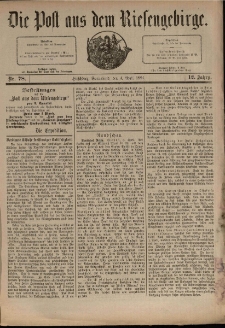 Die Post aus dem Riesengebirge, 1891, nr 78