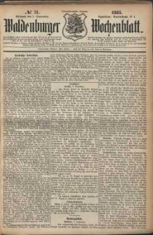 Waldenburger Wochenblatt, Jg. 29, 1883, nr 71