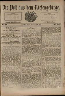 Die Post aus dem Riesengebirge, 1891, nr 83