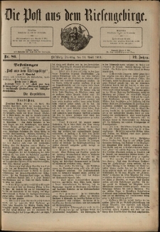 Die Post aus dem Riesengebirge, 1891, nr 86