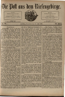 Die Post aus dem Riesengebirge, 1891, nr 90