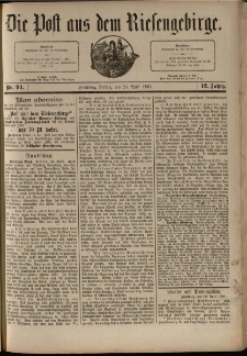 Die Post aus dem Riesengebirge, 1891, nr 94