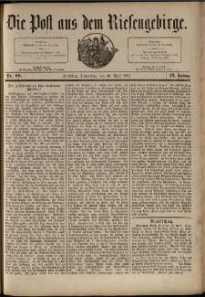 Die Post aus dem Riesengebirge, 1891, nr 99