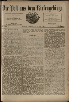 Die Post aus dem Riesengebirge, 1891, nr 110