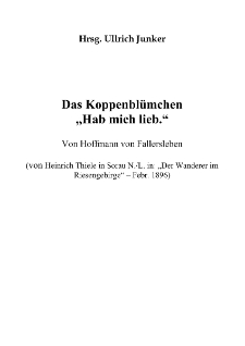 Das Koppenblümchen „Hab mich lieb.“ [Dokument elektroniczny]