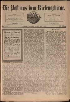 Die Post aus dem Riesengebirge, 1891, nr 147
