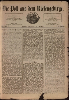 Die Post aus dem Riesengebirge, 1891, nr 149