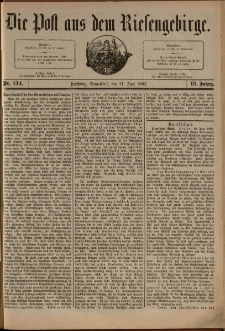Die Post aus dem Riesengebirge, 1892, nr 134