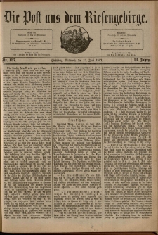 Die Post aus dem Riesengebirge, 1892, nr 137