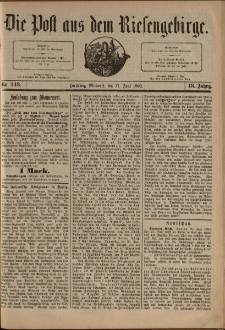 Die Post aus dem Riesengebirge, 1892, nr 143