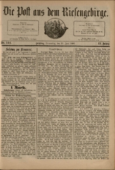 Die Post aus dem Riesengebirge, 1892, nr 144