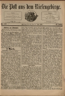 Die Post aus dem Riesengebirge, 1892, nr 147
