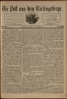 Die Post aus dem Riesengebirge, 1892, nr 184