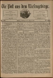 Die Post aus dem Riesengebirge, 1892, nr 190