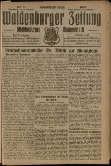 Waldenburger Zeitung, Jg. 67, 1921, nr 6