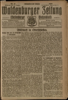 Waldenburger Zeitung, Jg. 67, 1921, nr 9