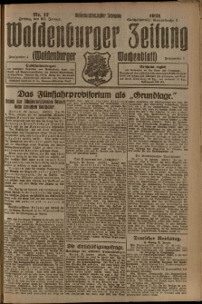 Waldenburger Zeitung, Jg. 67, 1921, nr 17