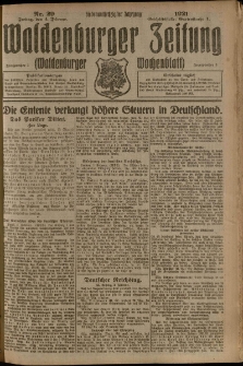 Waldenburger Zeitung, Jg. 67, 1921, nr 29