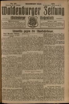 Waldenburger Zeitung, Jg. 67, 1921, nr 32