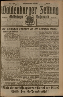 Waldenburger Zeitung, Jg. 67, 1921, nr 36